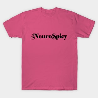 Neurospicy ornate logo in black T-Shirt